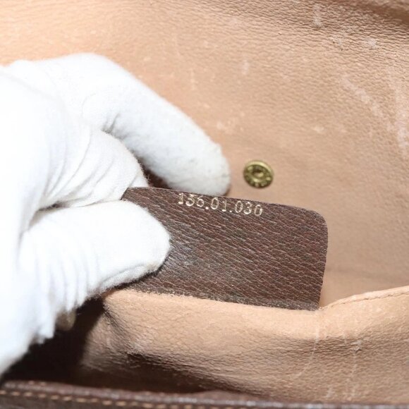 GUCCI GG Supreme Web Sherry Line Clutch Bag PVC Beige - Picture 11 of 16